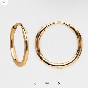 Solid Gold Simple Huggie Hoops 9k Gold